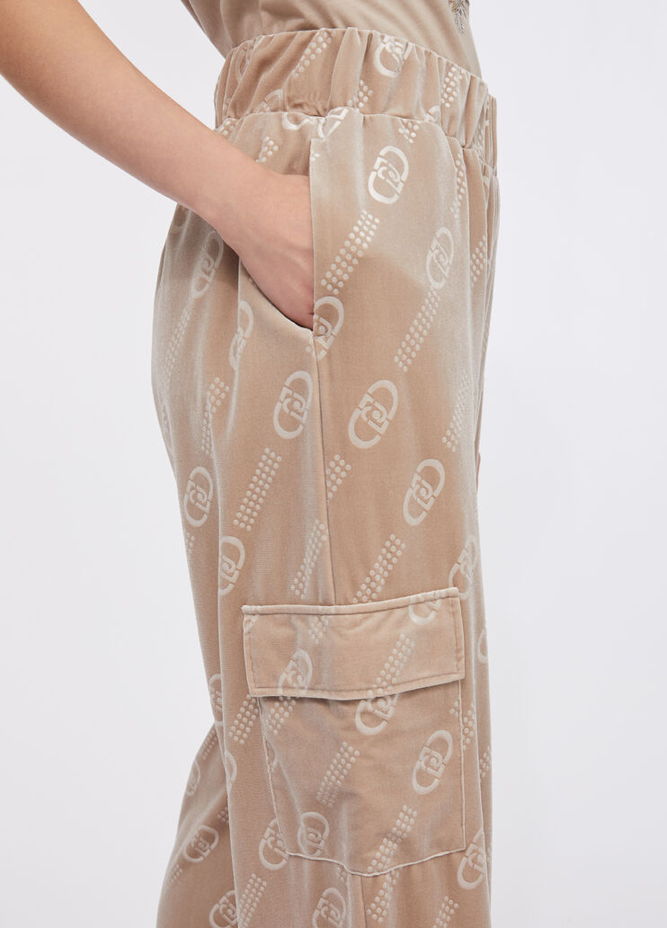 Pantalón de chándal de chenilla con logotipo champán/Liu Jo Liu Jo - large image number 4