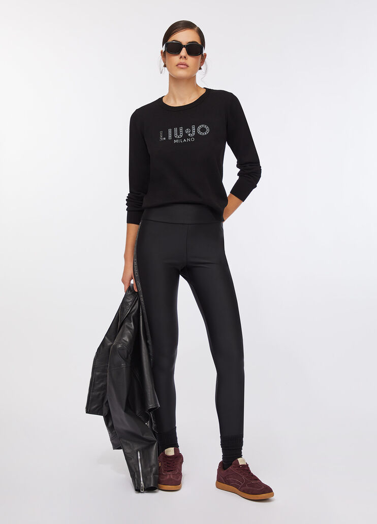 Liu Jo Better jumper with logo black Liu Jo - large image number 5