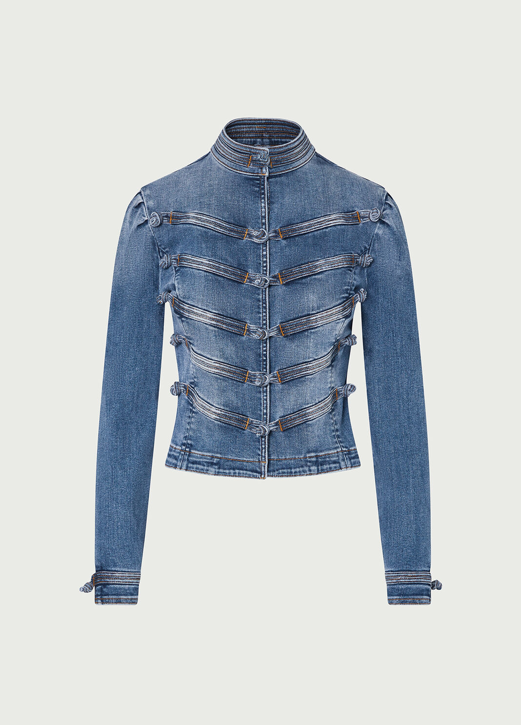 Jacke aus Denim mit alamari blauer Denim Liu Jo - large image number 6