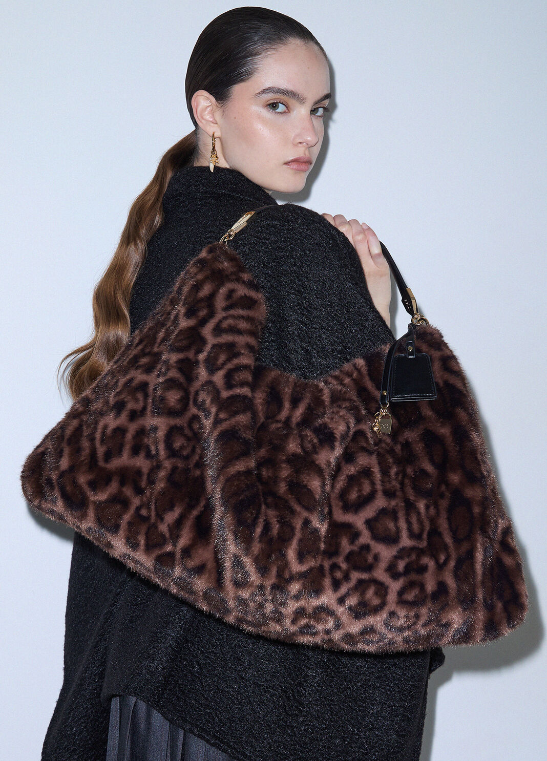 Grand Sac en Fausse Fourrure noir animalier Liu Jo - large image number 0