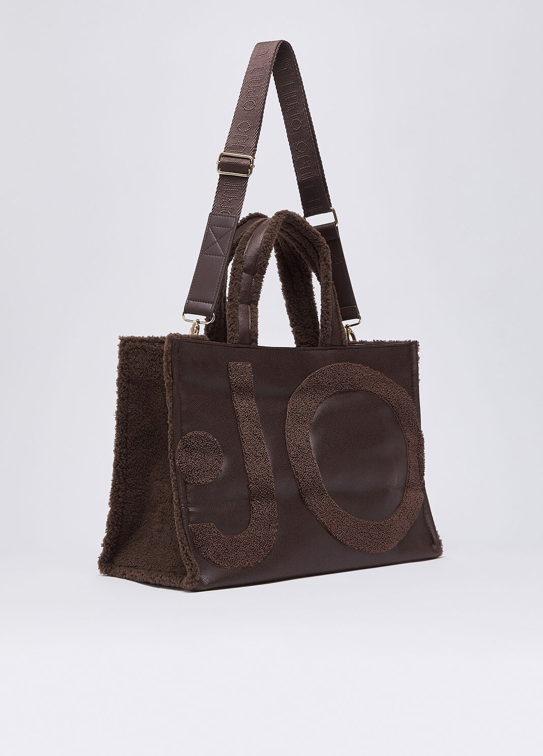 Large tote bag with logo dark brown Liu Jo - large image number 3