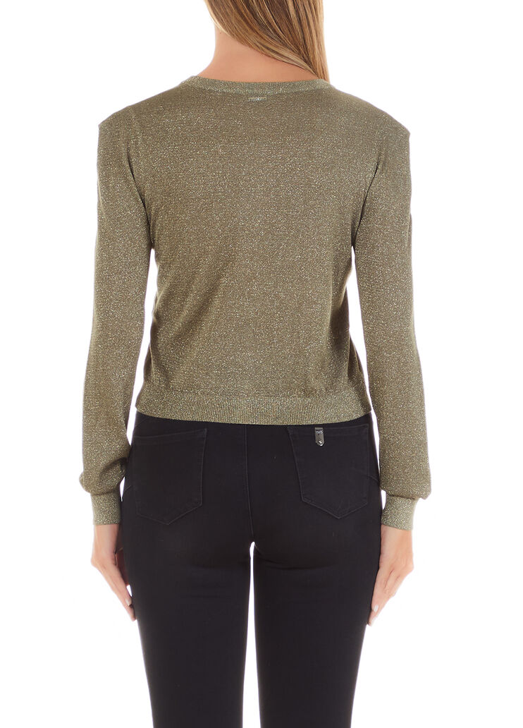 Cardigan en lurex® vert Liu Jo - large image number 1