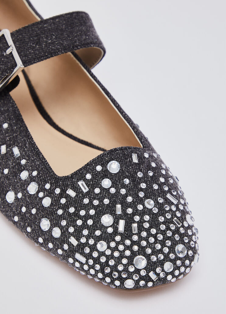 Ballerinas aus Denim mit Strass Grau Liu Jo - large image number 4