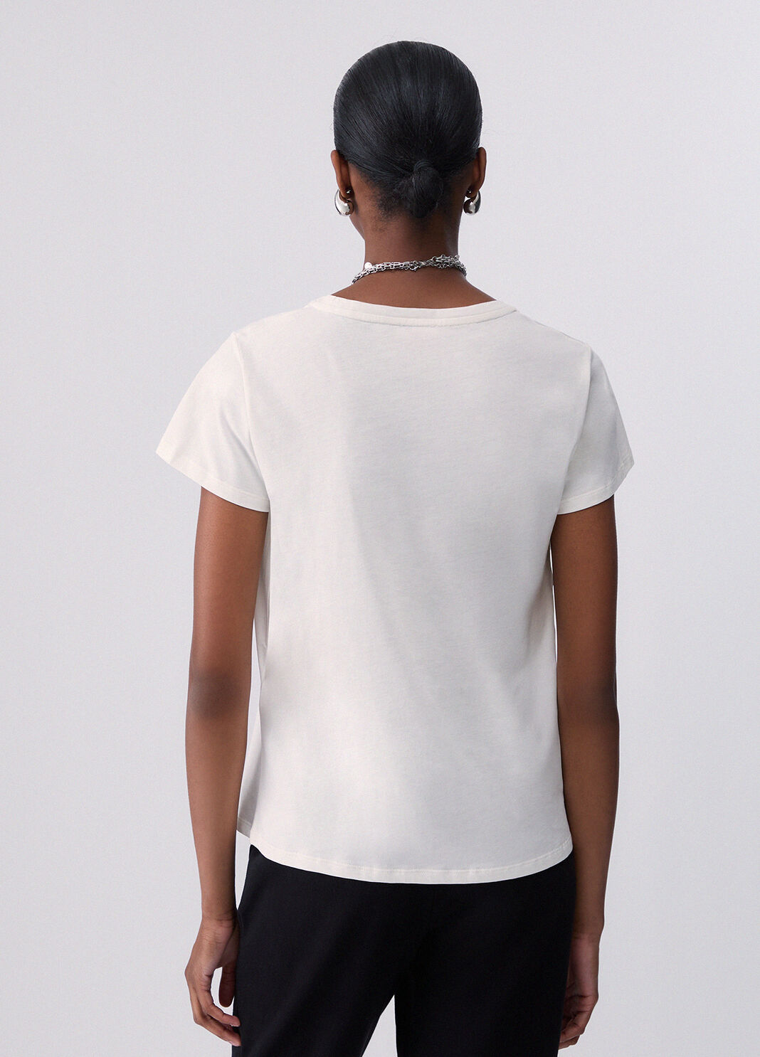 Jersey T-shirt with Logo white wool Liu Jo - large image number 1