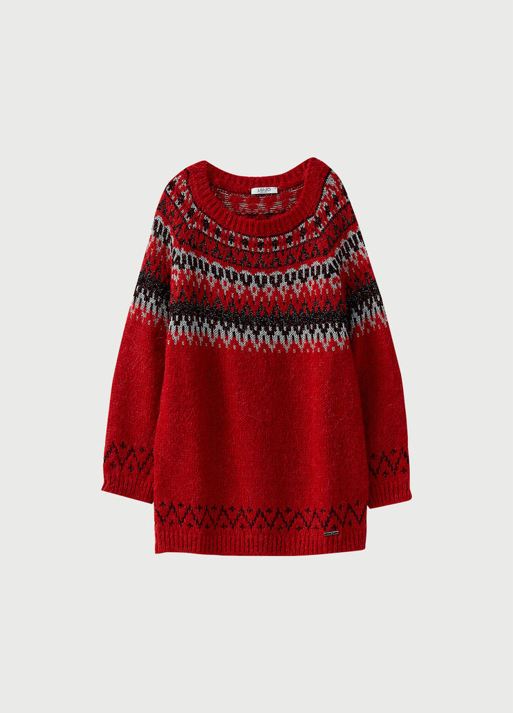 Maxi fair isle jumper 0 Liu Jo - large image number 0 Maxi fair isle jumper 0 Liu Jo - large image number 0
