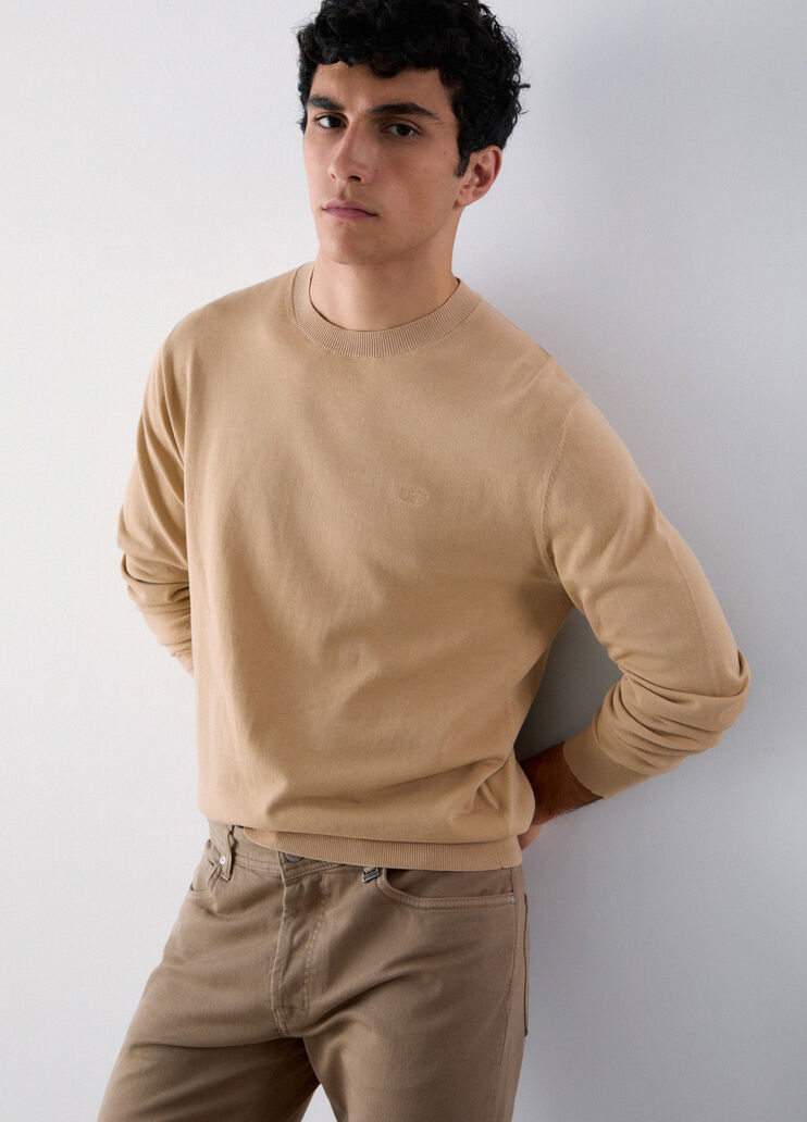 Pullover aus Baumwoll-Cr&ecirc;pe Beige Liu Jo - medium