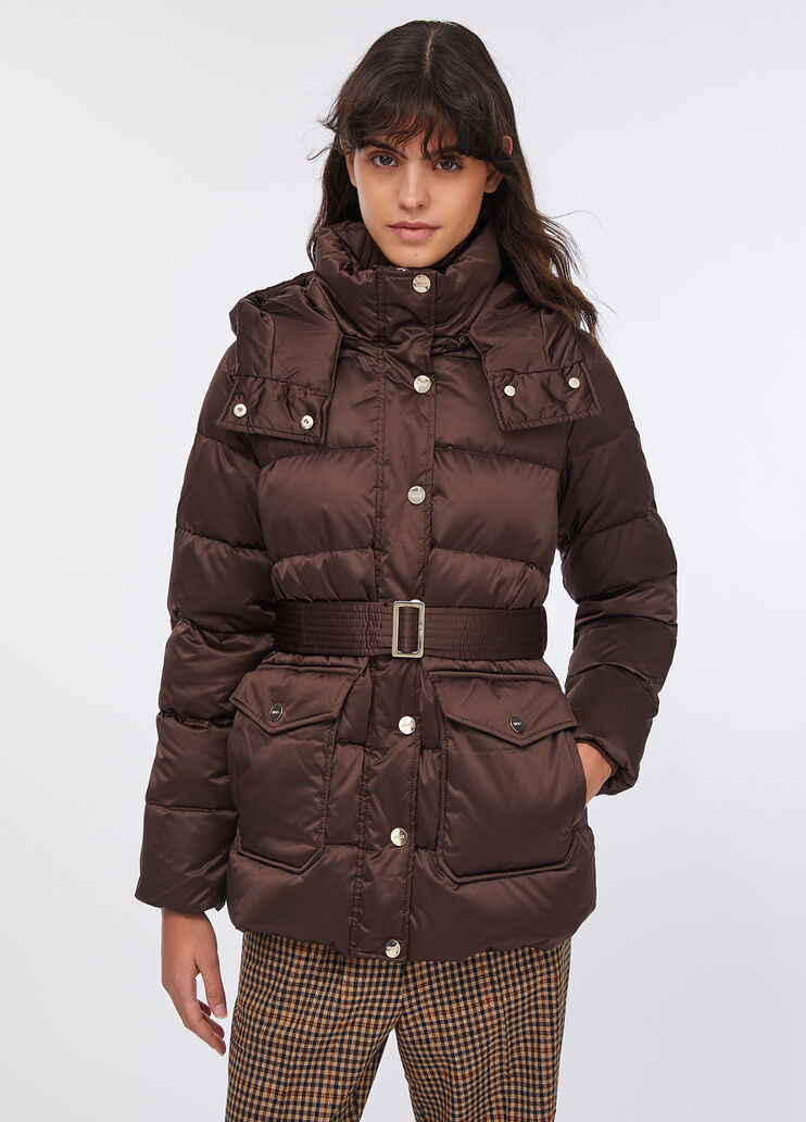 Hooded down jacket chocolate Liu Jo - large image number 0