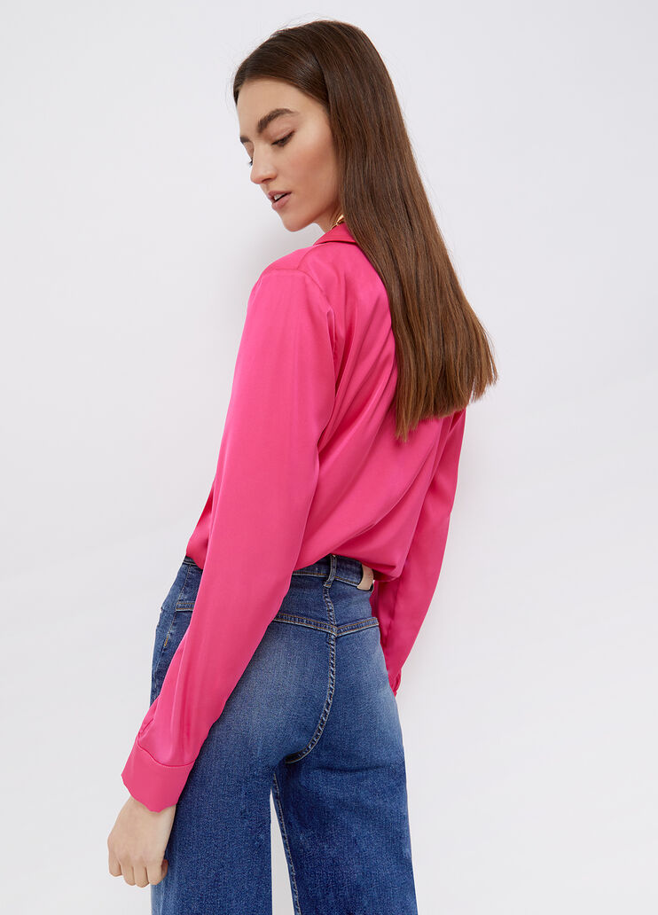 Satin body shirt magenta pink Liu Jo - large image number 1 Satin body shirt magenta pink Liu Jo - large image number 1