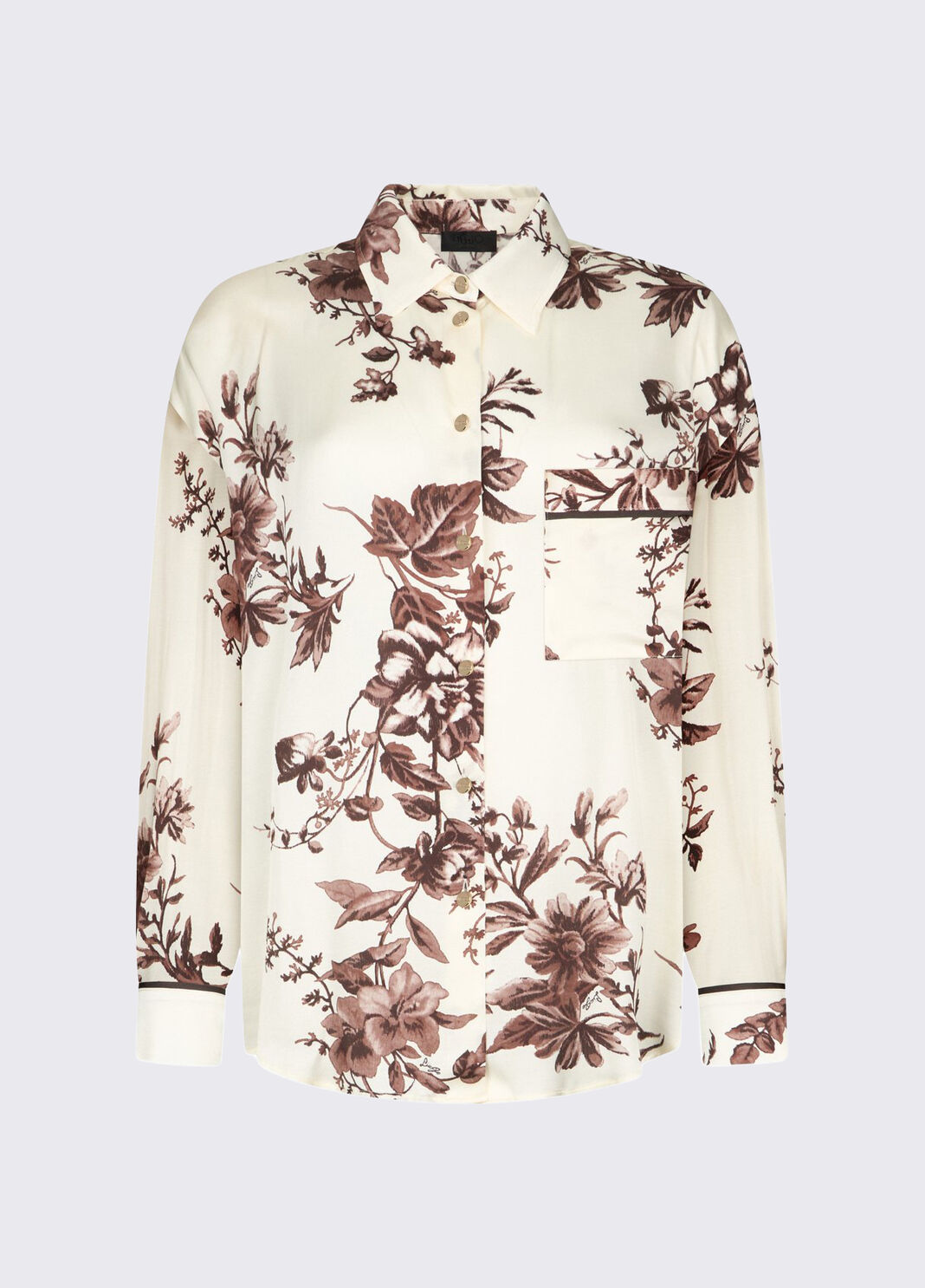 Printed satin shirt brown Liu Jo - large image number 6