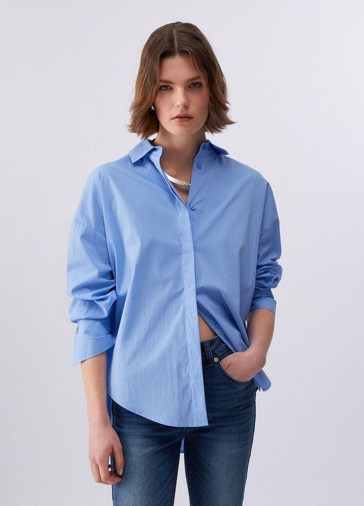 Poplin shirt with studs light blue Liu Jo - medium