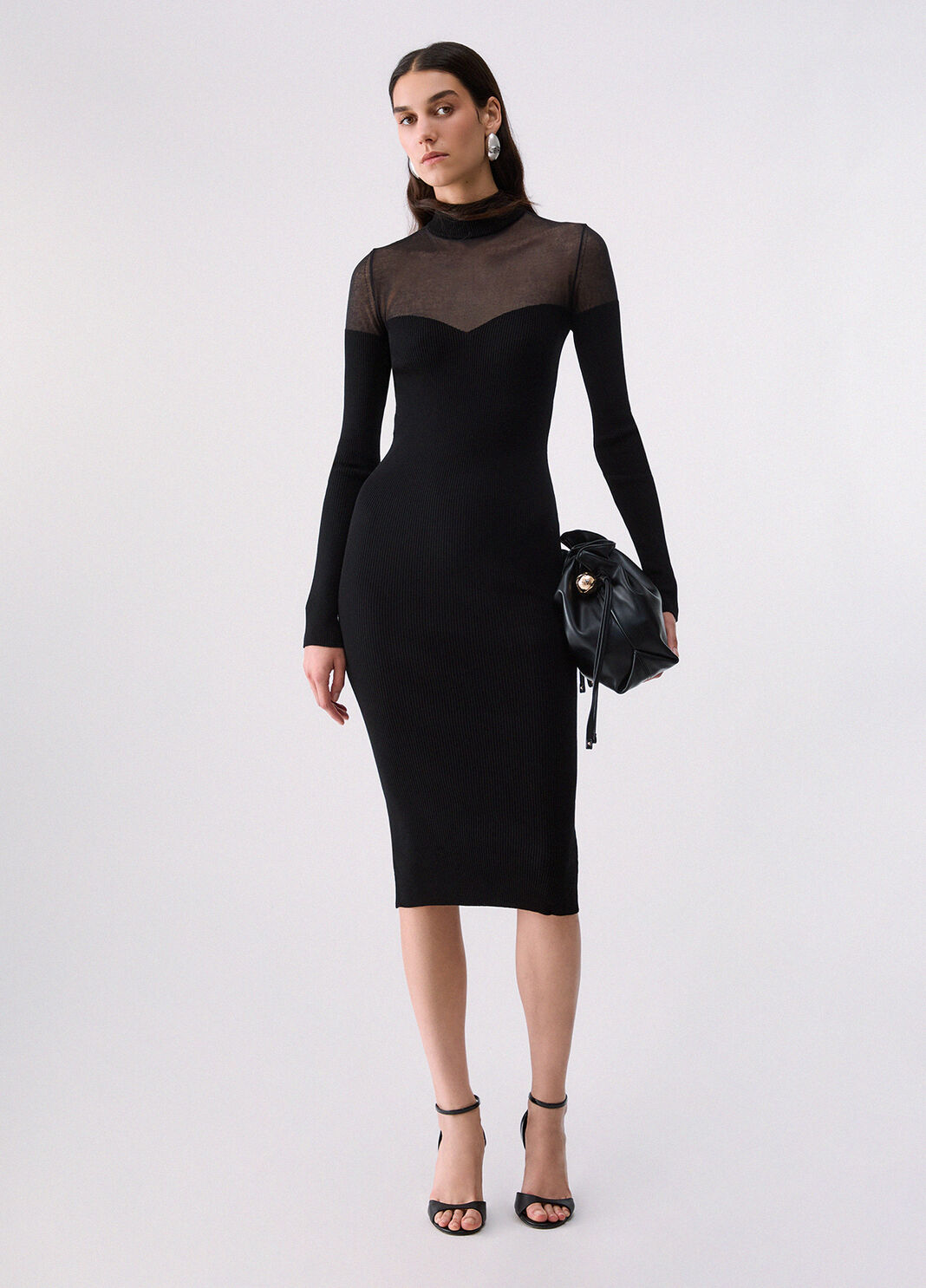 Short dress with see-through inserts black Liu Jo - large image number 5