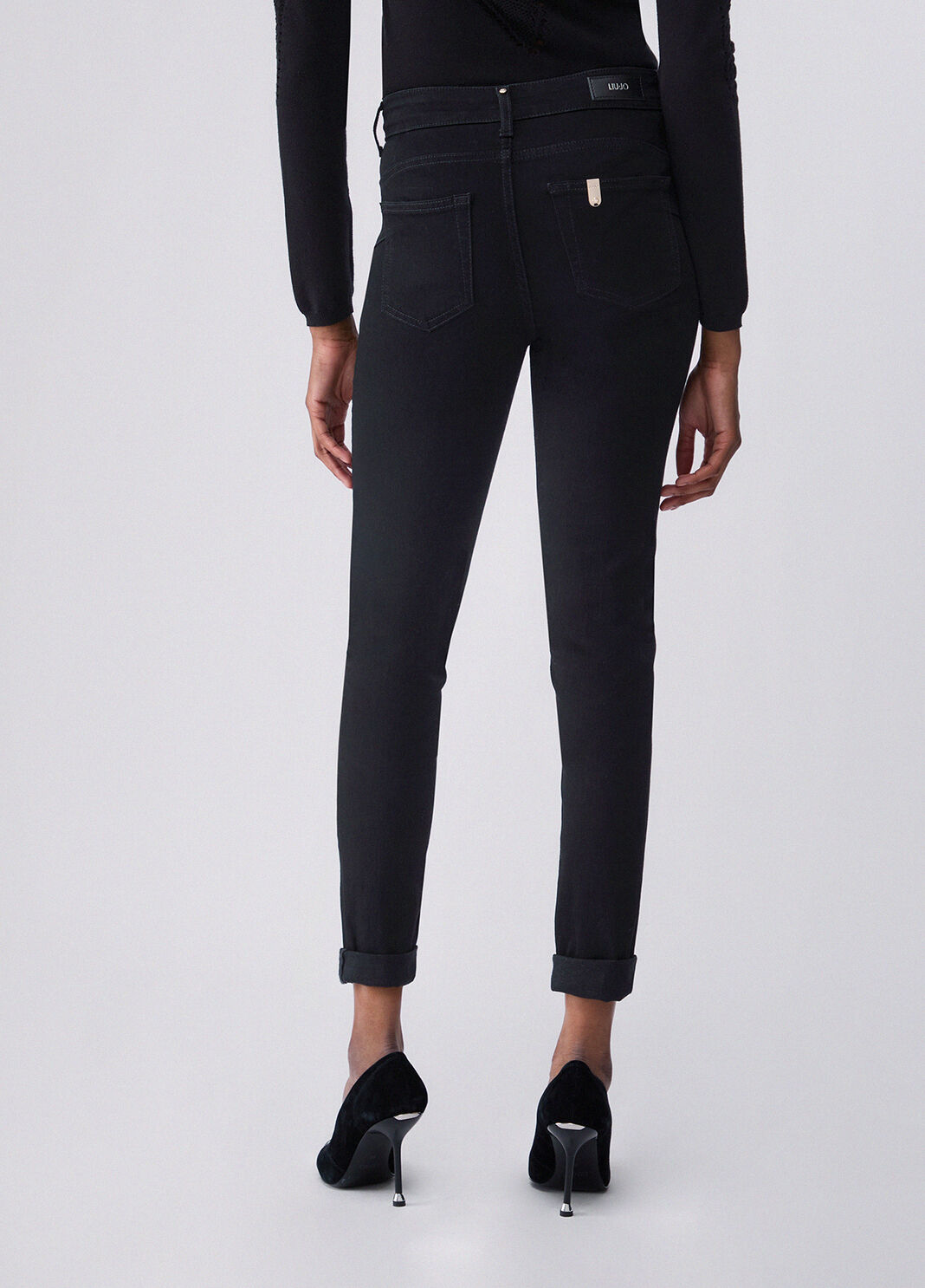 Skinny-Jeans mit dekorativen Kn&ouml;pfen Denim-Schwarz Liu Jo - large image number 1