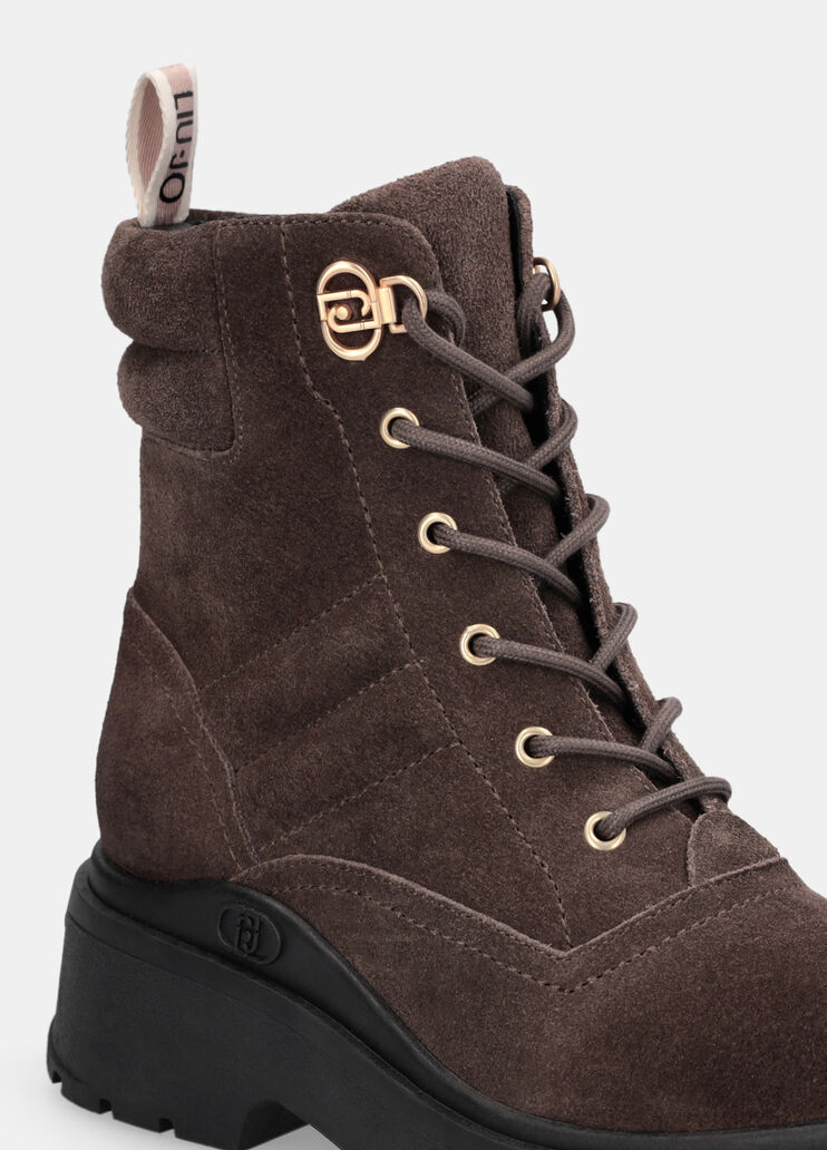Suede combat boots ebony Liu Jo - large image number 6