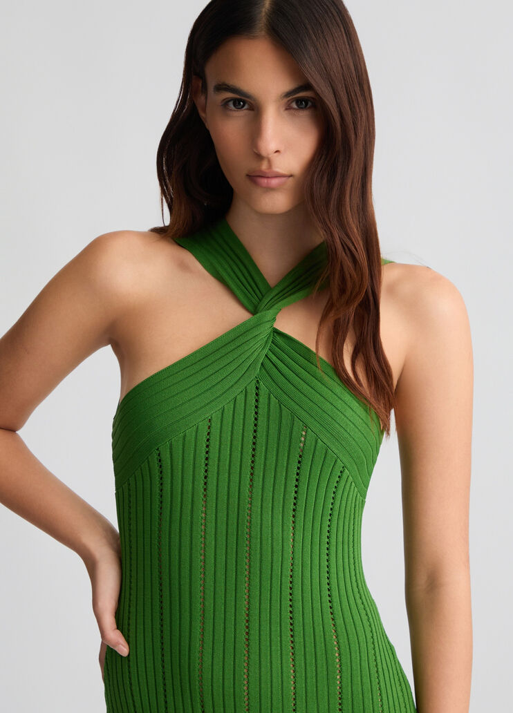 Knit sheath dress green Liu Jo - large image number 2 Knit sheath dress green Liu Jo - large image number 2