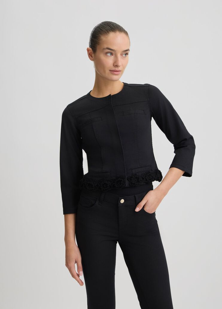 Embroidered black jacket black Liu Jo - large image number 0 Embroidered black jacket black Liu Jo - large image number 0