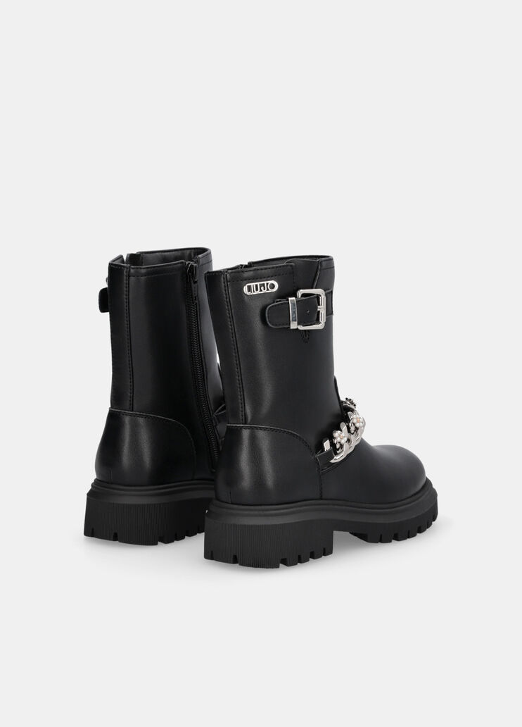 Biker boots with bejewelled chain black Liu Jo - large image number 2 Biker boots with bejewelled chain black Liu Jo - large image number 2