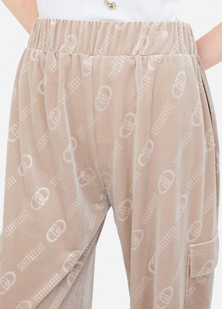 Chenille jogging pants with logo champagne/liu jo Liu Jo - large image number 2 Chenille jogging pants with logo champagne/liu jo Liu Jo - large image number 2