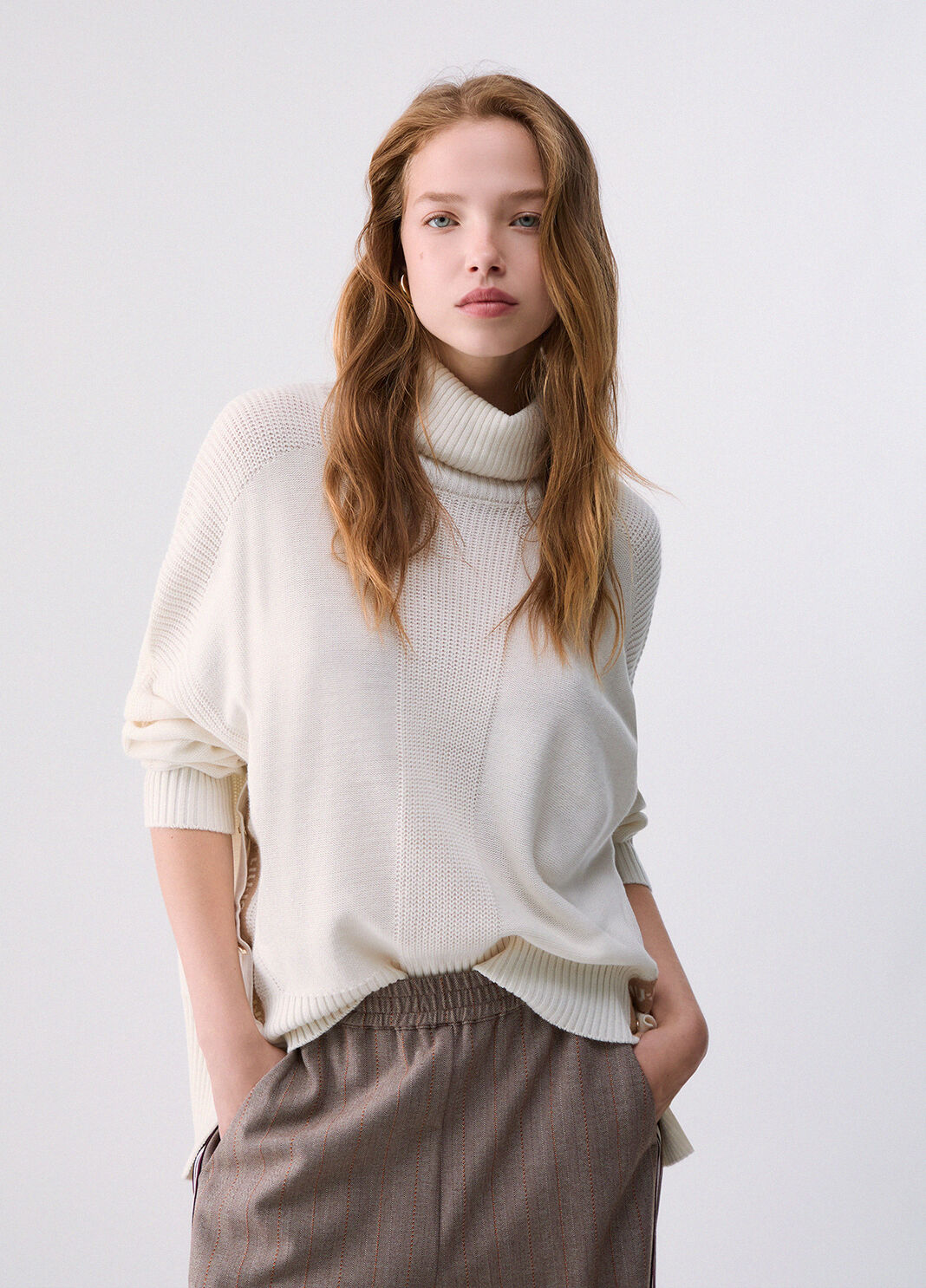 Wool Blend Turtleneck with Buttons white Liu Jo - large image number 0