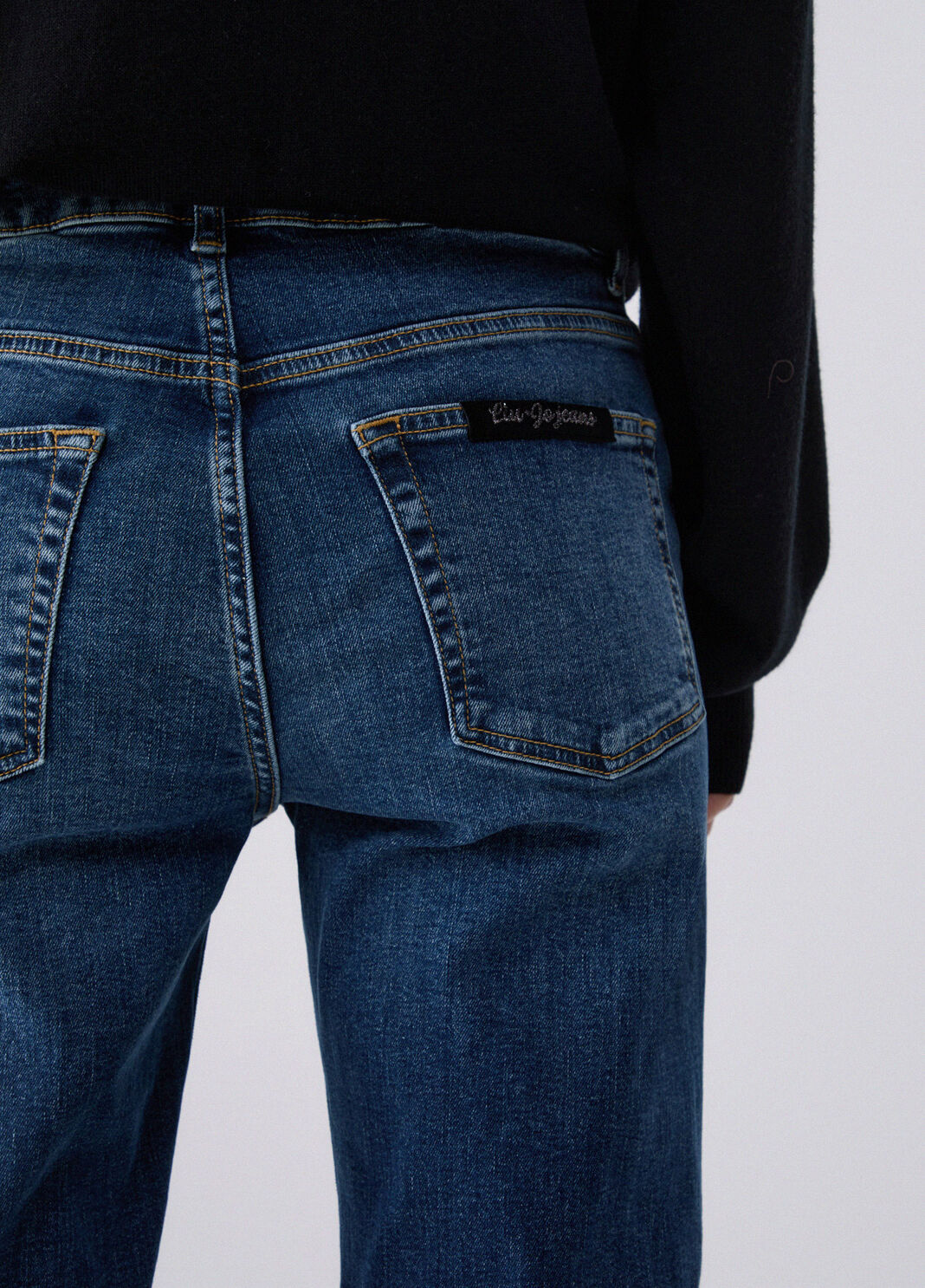 Straight jeans with cuff blue denim Liu Jo - large image number 4