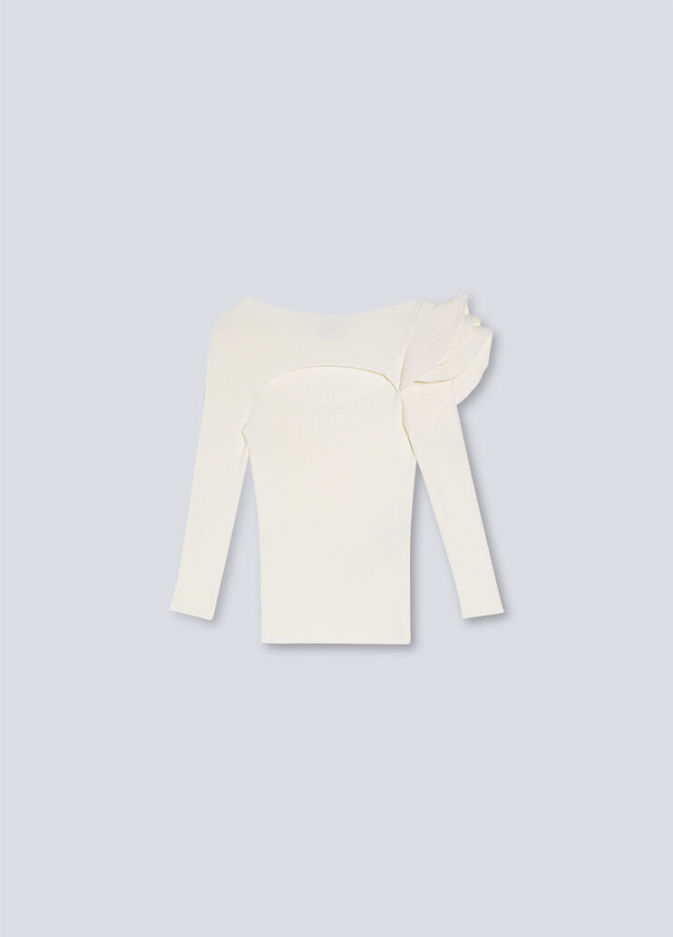 Jumper with flounces white Liu Jo - large image number 4 Jumper with flounces white Liu Jo - large image number 4