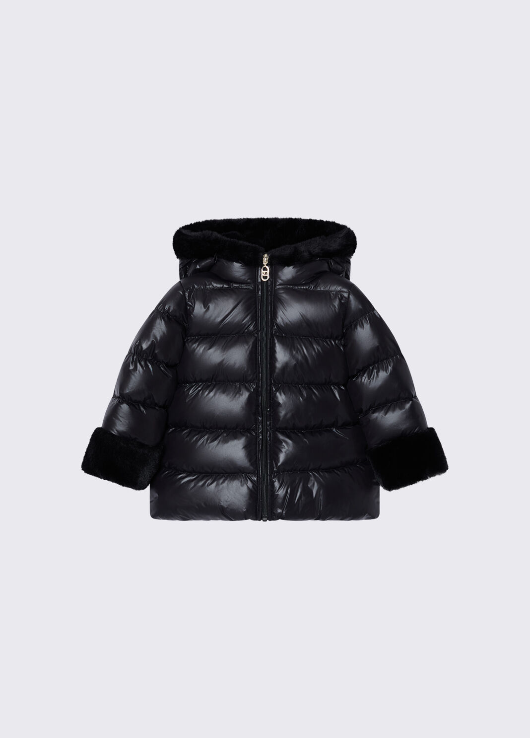Padded jacket with teddy details black Liu Jo - large image number 0