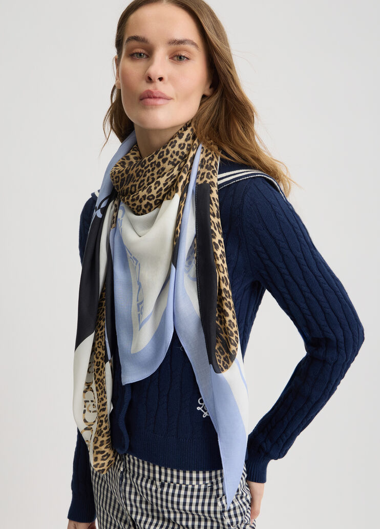 Animal print foulard blue denim Liu Jo - medium Animal print foulard blue denim Liu Jo - medium