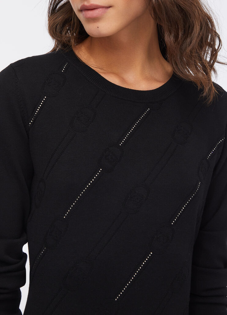 Robe courte en maille noir Liu Jo - large image number 4