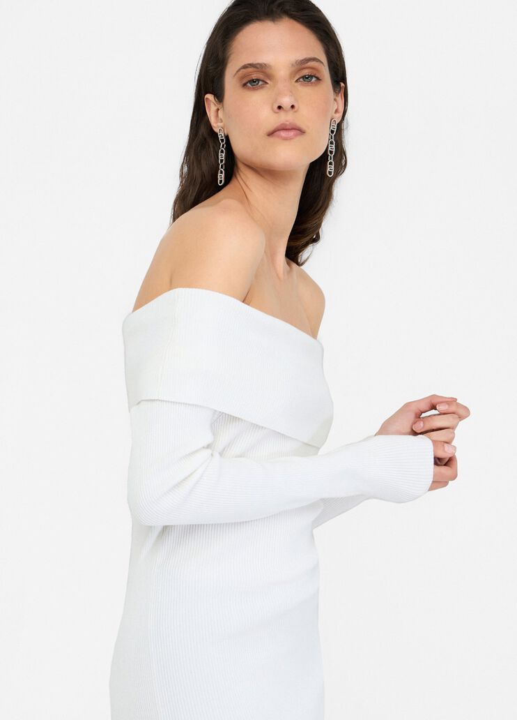 Jersey con hombros descubiertos blanco lana Liu Jo - large image number 3