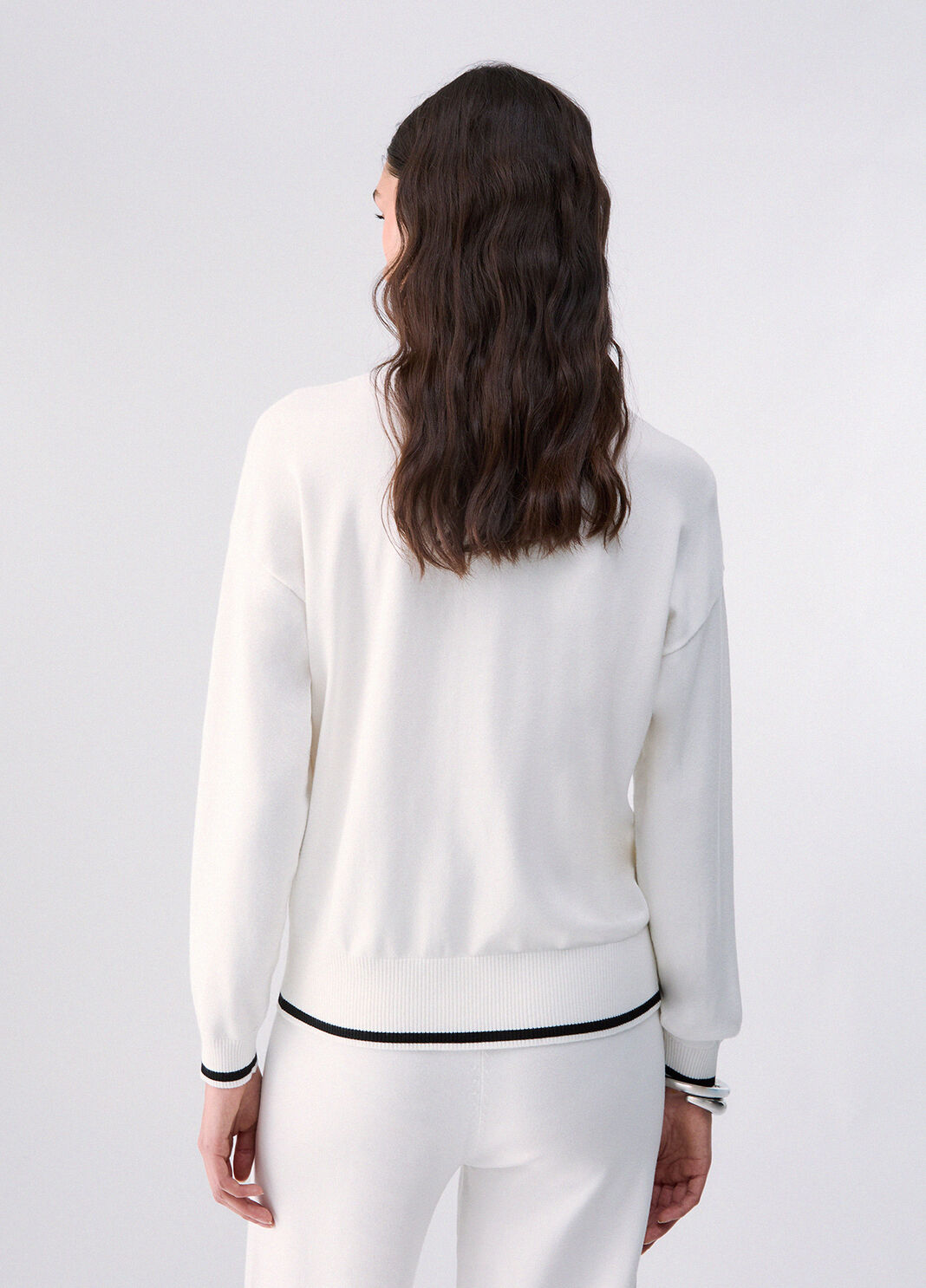 Turtleneck Sweater with Cut-Out white wool Liu Jo - large image number 1