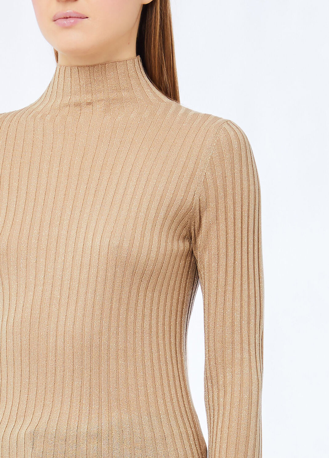 Jersey de cuello alto con lurex&reg; dorado Liu Jo - large image number 2