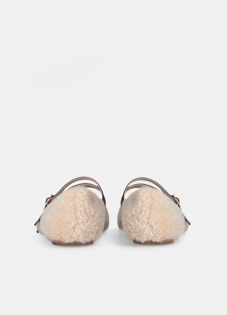 Shearling-effect ballet flats light beige Liu Jo - large image number 7