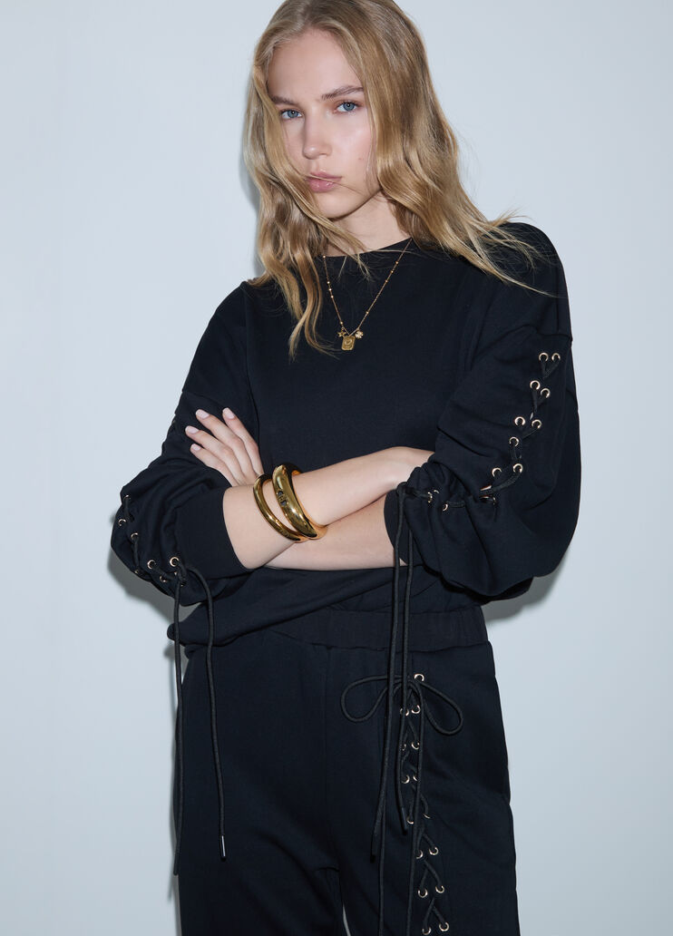 Sweatshirt with Laces black Liu Jo - medium