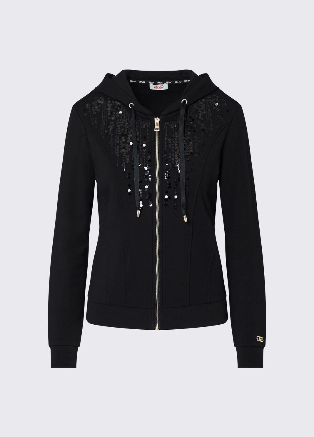 Hoodie with sequins black Liu Jo - large image number 6