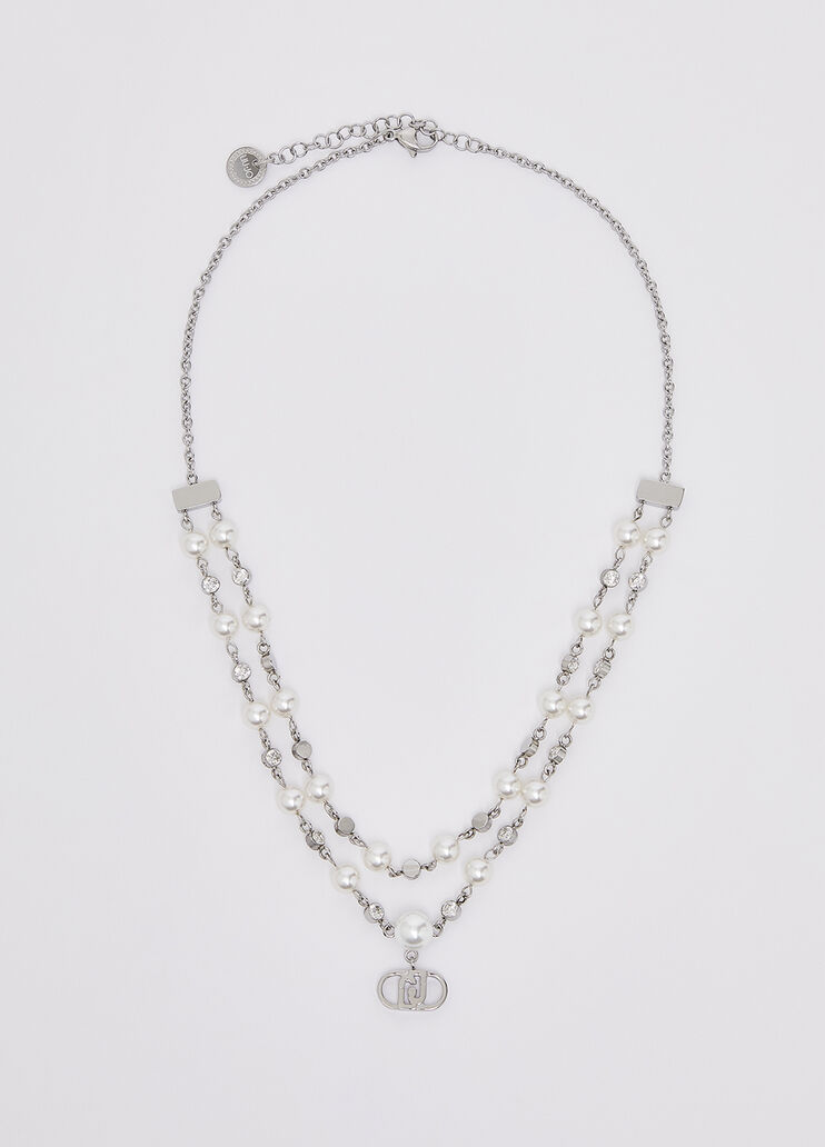 Collana con perle e charm color argento Liu Jo - medium