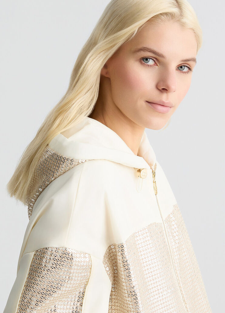 Parka with sequins beige Liu Jo - large image number 2 Parka with sequins beige Liu Jo - large image number 2