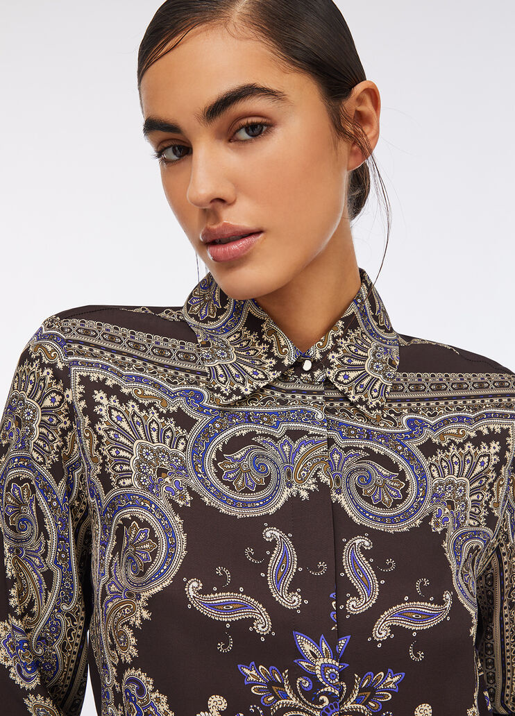 Printed twill shirt brown with print Liu Jo - large image number 2