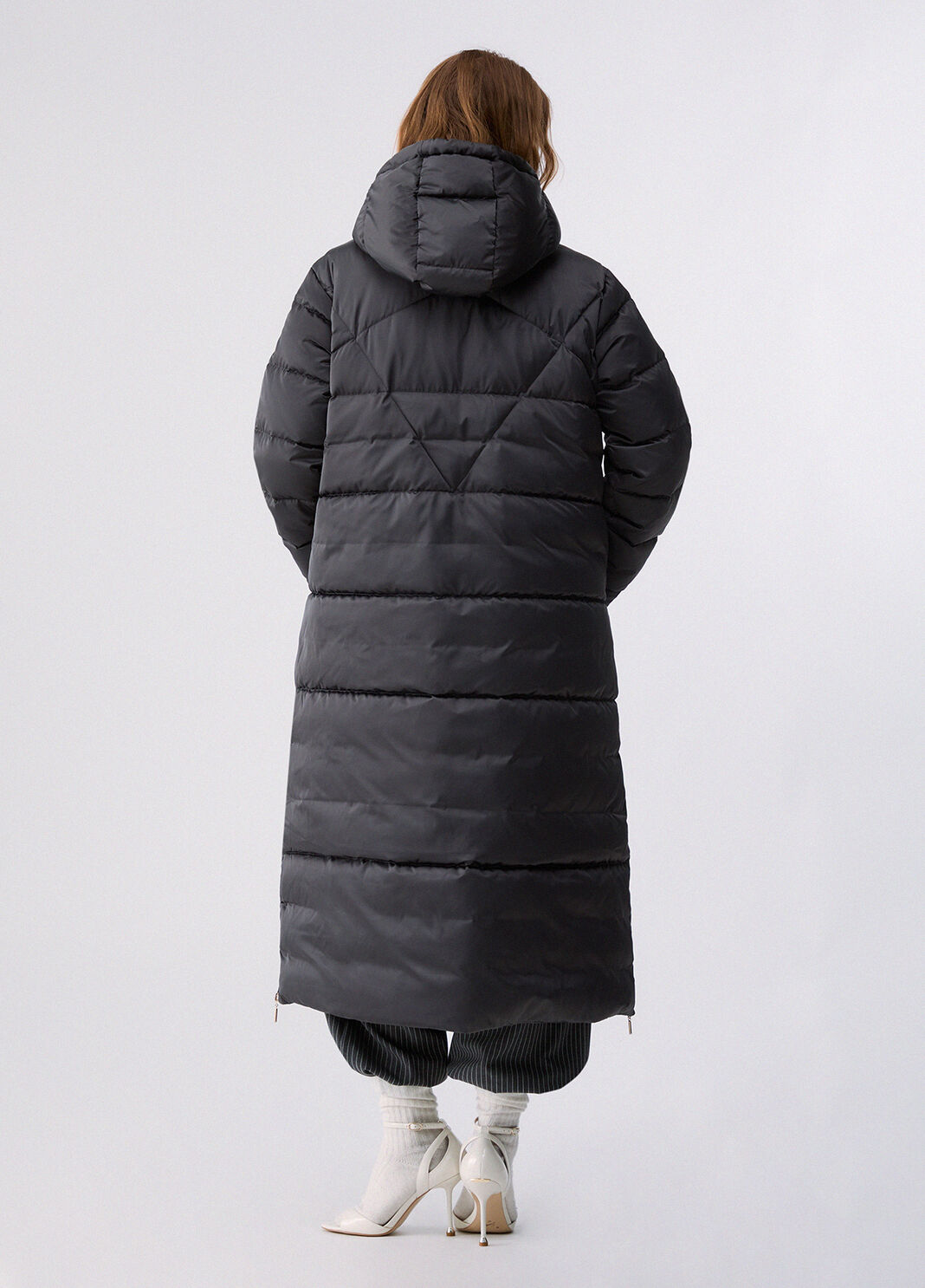 Long quilted down jacket with hood grey Liu Jo - large image number 1