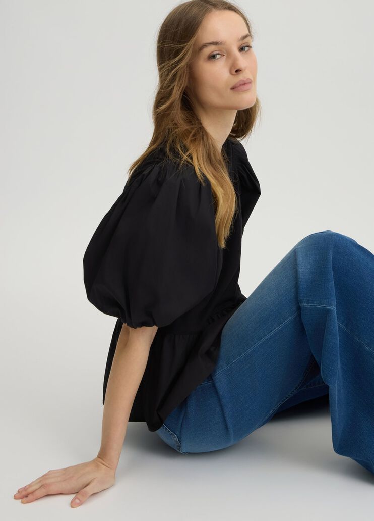 Poplin blouse black Liu Jo - large image number 4 Poplin blouse black Liu Jo - large image number 4