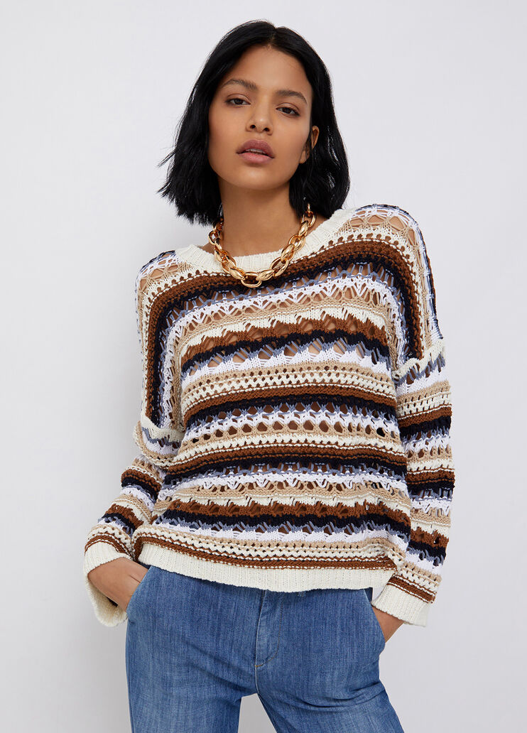 Jumper with bow on the back stripes Liu Jo - large image number 0 Jumper with bow on the back stripes Liu Jo - large image number 0