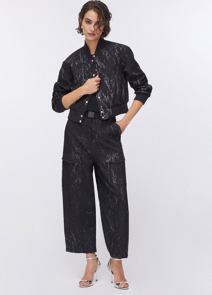 Bomberjacke in Wrinkle-Optik schwarz Liu Jo - large image number 5