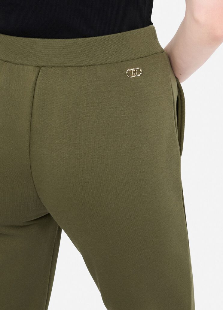 Fleece jogging pants  olive green Liu Jo - large image number 4 Fleece jogging pants  olive green Liu Jo - large image number 4