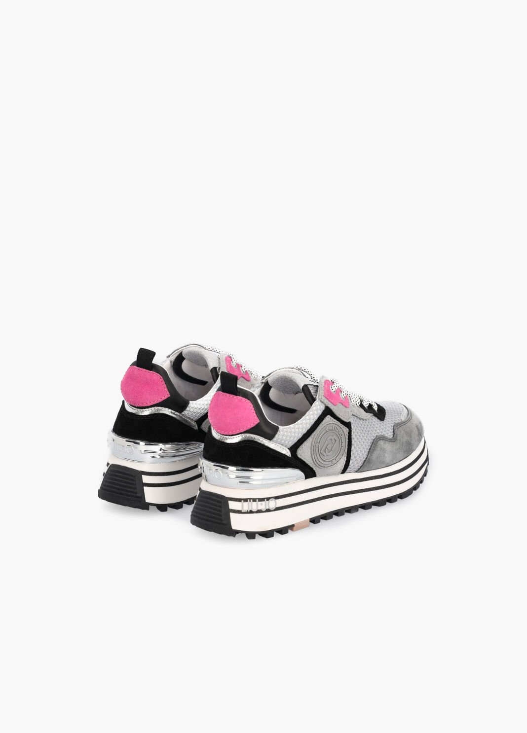 Mesh and suede platform sneakers grey Liu Jo - large image number 1