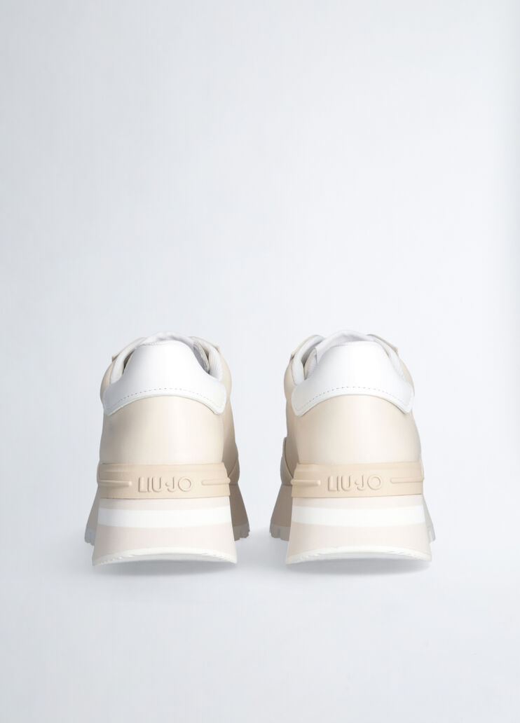 Leather sneakers with openwork logo ivory Liu Jo - large image number 5 Leather sneakers with openwork logo ivory Liu Jo - large image number 5