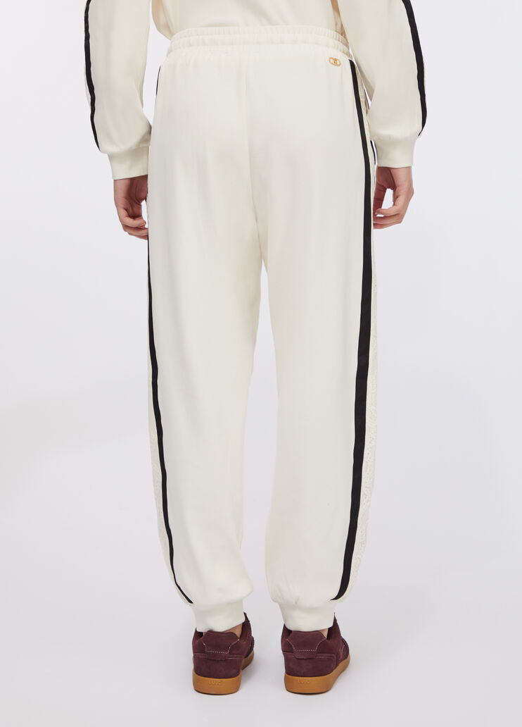 Jogginghose aus Sweatstoff mit Spitze Weiß Liu Jo - large image number 1