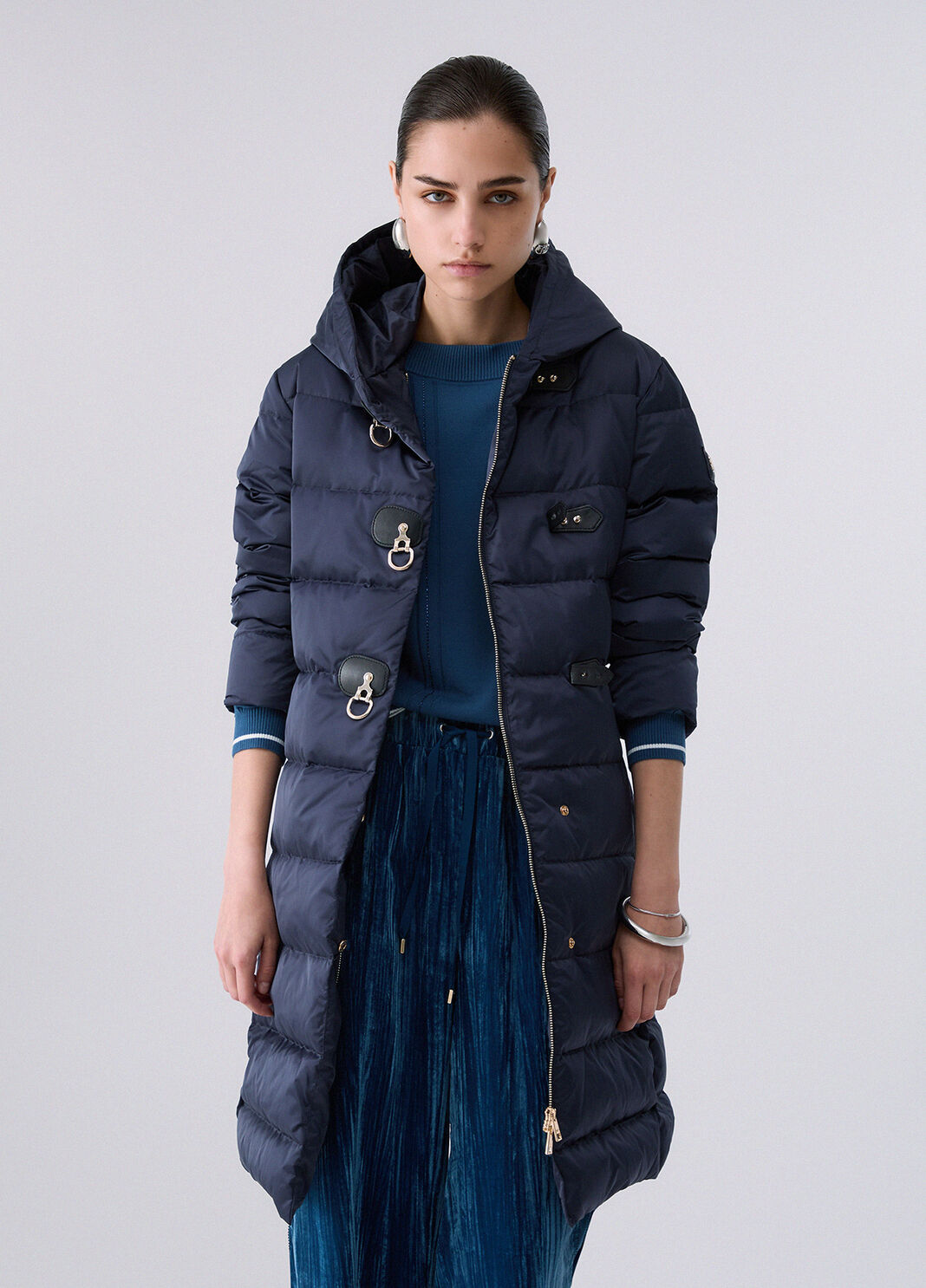 Long down jacket with hood dark blue Liu Jo - large image number 0