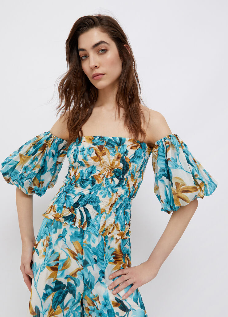 Bardot neckline top tropical Liu Jo - large image number 0 Bardot neckline top tropical Liu Jo - large image number 0