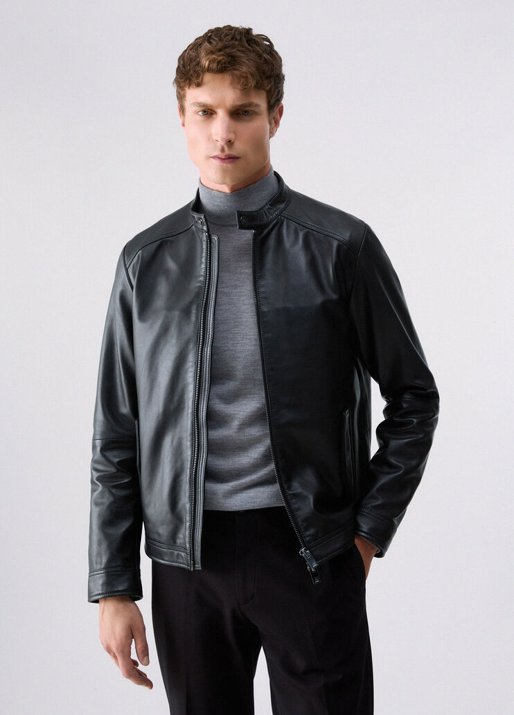 Chaqueta Biker de Cuero negro Liu Jo - medium