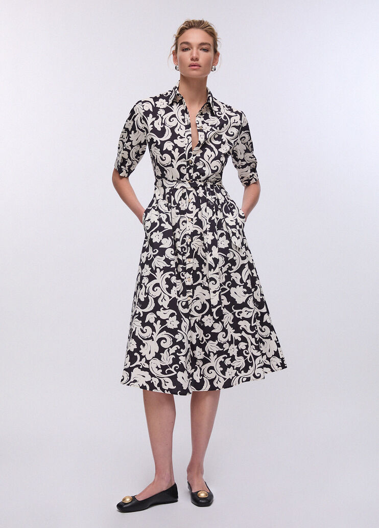 Poplin midi dress black/white Liu Jo - medium