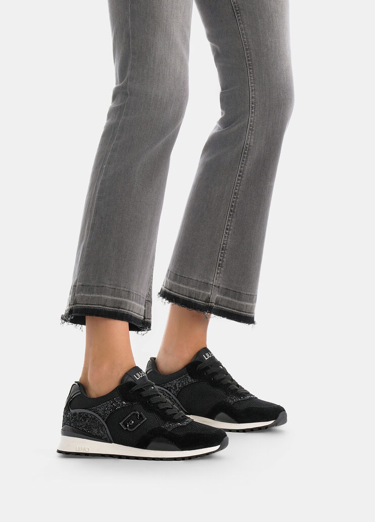 Glitter-Sneaker mit Mesh Schwarz Liu Jo - large image number 0
