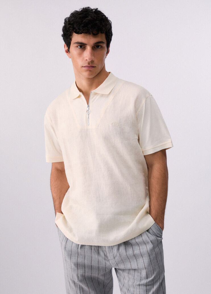 100% linen polo-shirt cream Liu Jo - medium